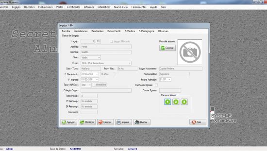 Secretaria de Alumnos - Legajos