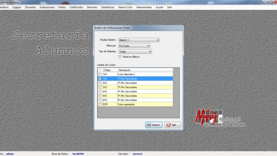 Secretaria de Alumnos - Boletines