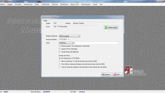Secretaria de Alumnos - Certificados